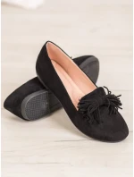 Moderní černé dámské mokasíny bez podpatku Moderní černé dámské mokasíny bez podpatku