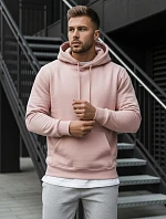 Pánská růžová mikina s kapucí FashionStreet BX4845