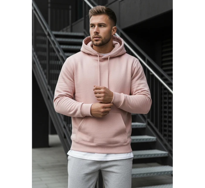 Pánská mikina s kapucí růžová Dstreet BX4845