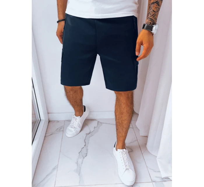 Pánské tmavě modré teplákové šortky FashionStreet SX2233