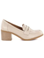 Dámské polobotky lords on heel beige M.Daszynski MR2201D-3A