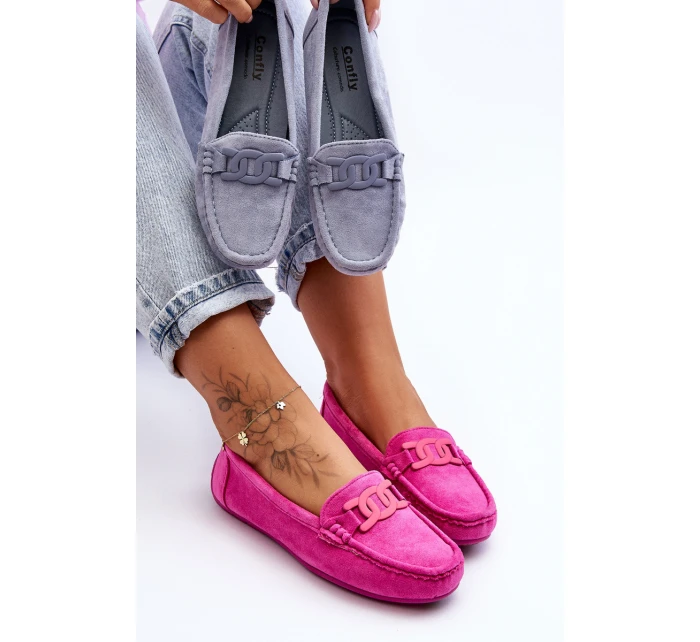 Dámské módní semišové mokasíny růžové model 21625591 - Boto