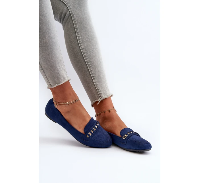 Lesklé Dámské Mokasíny S Modré model 21656876 - Boto Lesklé Dámské Mokasíny S Modré model 21656876 - Boto