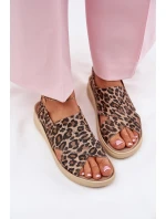 Zazoo 40392 Kožené Sandály Dámské Leopardí Hnědé Zazoo 40392 Kožené Sandály Dámské Leopardí Hnědé