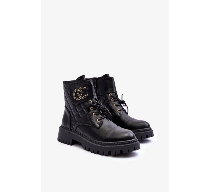 Dámské Pracovní Boty S Dekorací, Černá Toye Dámské Pracovní Boty S Dekorací, Černá Toye