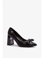 Lodičky na vysokém podpatku s mašlí, černá Ariemessa Lodičky na vysokém podpatku s mašlí, černá Ariemessa