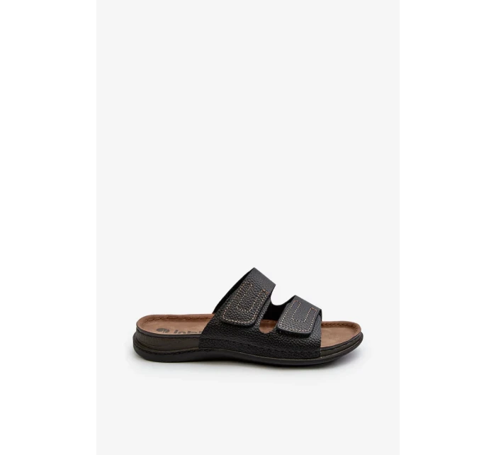Pohodlné pánské pantofle se suchým zipem Inblu Black