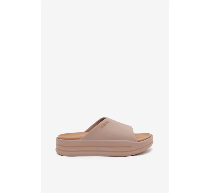 Dámské pantofle na platformě Big Star – tmavě béžové