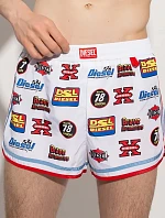 Pánské koupací kraťasy - 00S0L6-0NDAC-100 - bílá/potisk - Diesel