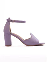 Designové dámské sandály fialové na širokém podpatku Designové dámské sandály fialové na širokém podpatku