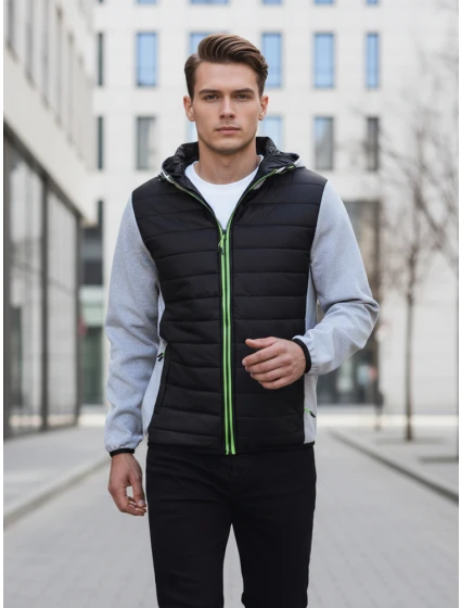 Pánská přechodná prošívaná šedá bunda TX4402