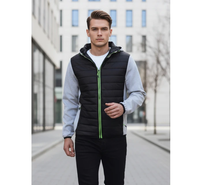 Pánská přechodná prošívaná šedá bunda TX4402