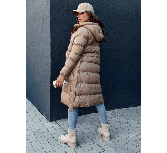 Dámský prošívaný kabát béžový Dstreet model 21978689 - FashionStreet Dámský prošívaný kabát béžový Dstreet model 21978689 - FashionStreet