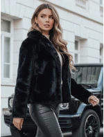 Dámský kožich GLAMFLUFFY krátký černý FashionStreet TY4985