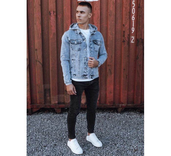Pánská džínová bunda s kapucí modrá FashionStreet TX4850