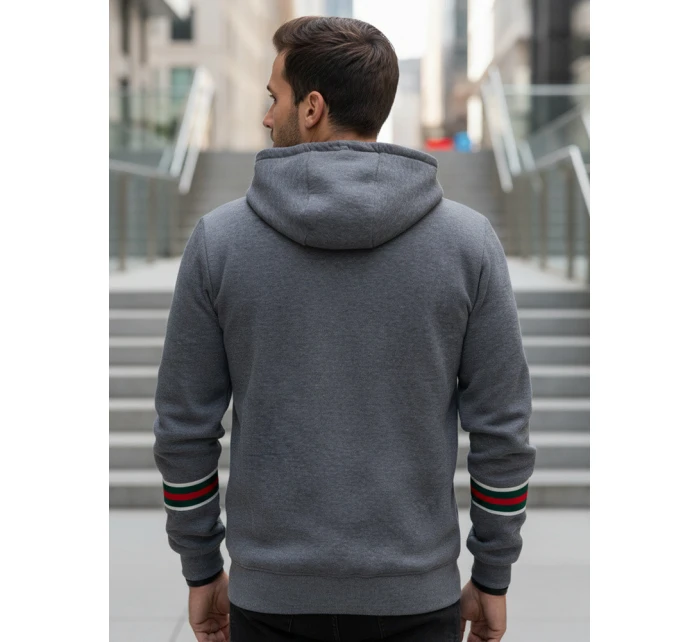 Pánská šedá mikina s kapucí Dstreet model 21994688 - FashionStreet