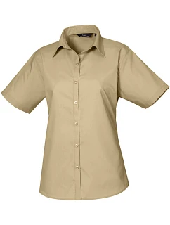 Premier PR 302 Popelínová halenka s krátkým rukávem 39.0302 khaki