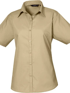 Premier PR 302 Popelínová halenka s krátkým rukávem 39.0302 khaki