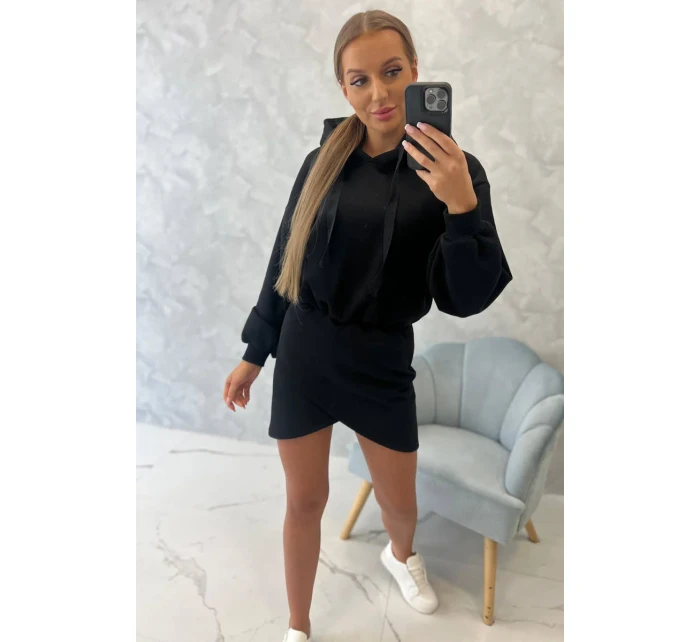 Zateplené šaty s obálkovým model 18752798 černé - K-Fashion