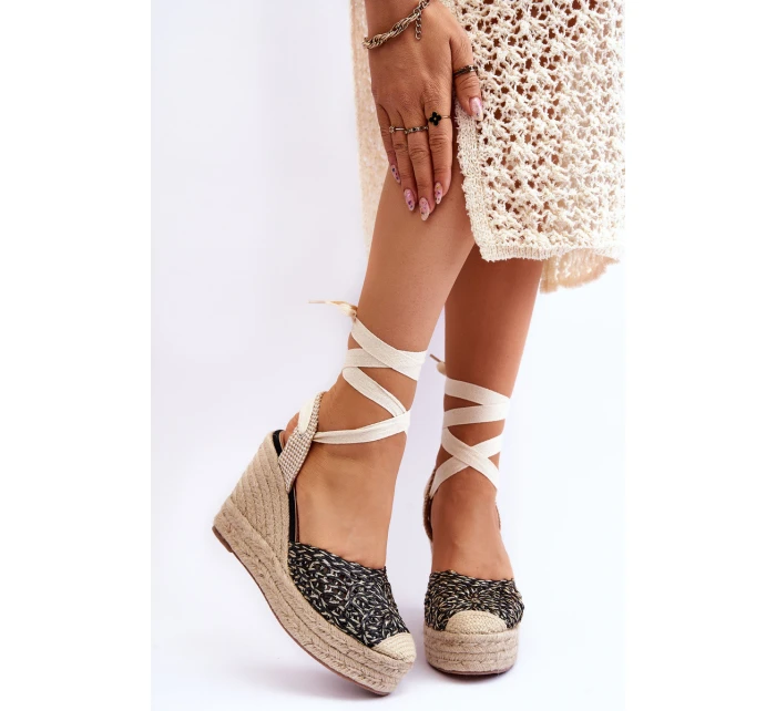 Vázané dámské sandály na klínu Černé Josephine Vázané dámské sandály na klínu Černé Josephine