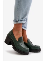 model 21669241 Elegantní dámské polobotky na podpatku přírodní kůže tmavě zelené - Zazoo model 21669241 Elegantní dámské polobotky na podpatku přírodní kůže tmavě zelené - Zazoo