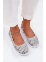 Kožené baleríny  šedé model 21686558 - VINCEZA