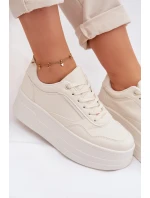 Dámské tenisky s masivní platformou Světle béžové Feressa