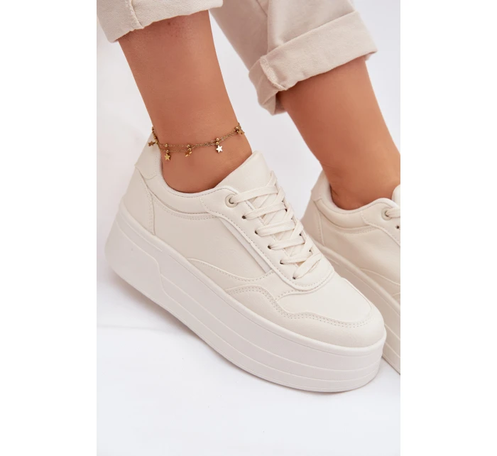 Dámské tenisky s masivní platformou Světle béžové Feressa