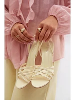 Dámské sandály na podpatku s pásky žluté Velivelle