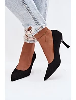 Materiálové Podpatky Lodičky Černé model 22102879 - Boto Materiálové Podpatky Lodičky Černé model 22102879 - Boto