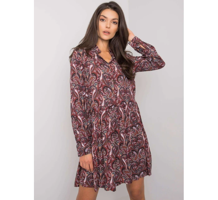 Šaty D73771M30227 tmavě hnědé