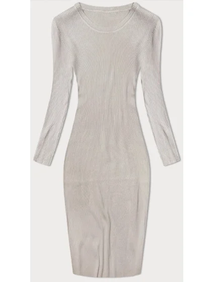 Béžové tužkové šaty s dlouhými rukávy model 20082463 - NEW COLLECTION Béžové tužkové šaty s dlouhými rukávy model 20082463 - NEW COLLECTION