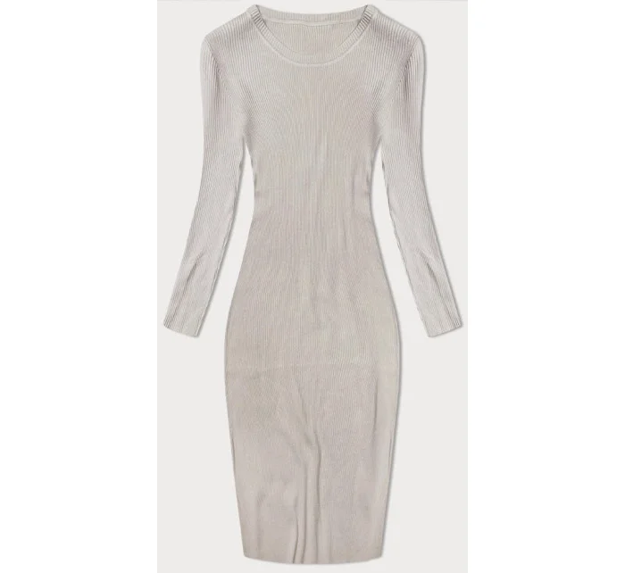 Béžové tužkové šaty s dlouhými rukávy model 20082463 - NEW COLLECTION Béžové tužkové šaty s dlouhými rukávy model 20082463 - NEW COLLECTION