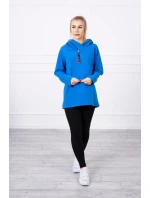 Chrpová tunika s kapucí Oversize na zip