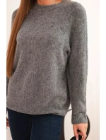 Dámský svetr z baby alpaky s dlouhým rukávem šedý