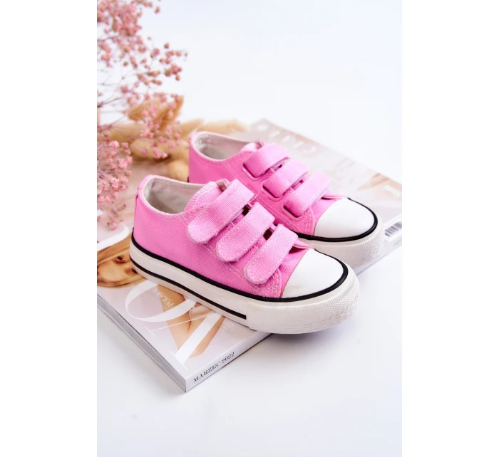 Dětské tenisky na suchý zip růžove Bernie