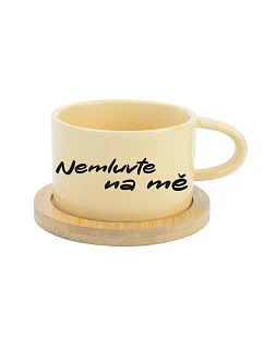 NEMLUVTE NA MĚ - žlutý hrníček makronka 200 ml