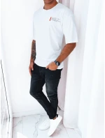 Pánské bílé tričko s potiskem FashionStreet RX5302