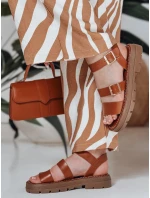 Dámské sandály s přezkami SOLARIA camel FashionStreet ZY0891