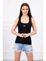 Žebrovaná blůza s třpytkami černá