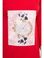 3D grafické šaty s perlami červené 3D grafické šaty s perlami červené