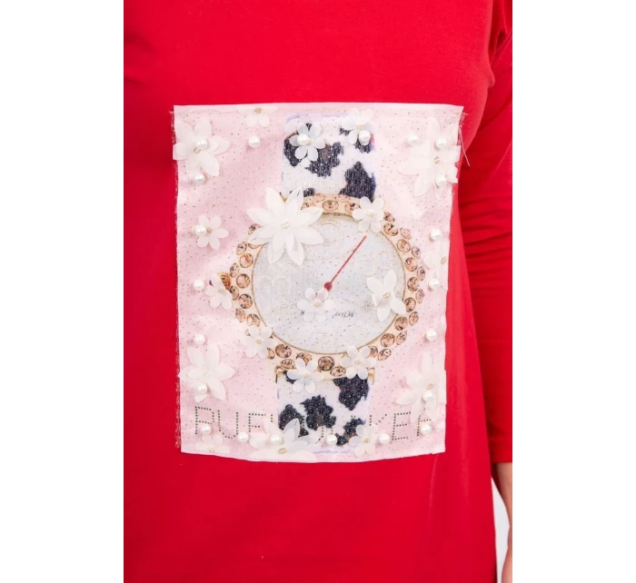 3D grafické šaty s perlami červené 3D grafické šaty s perlami červené