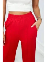 Bavlněný komplet Mikina + Kalhoty s širokými nohavicemi červený Bavlněný komplet Mikina + Kalhoty s širokými nohavicemi červený