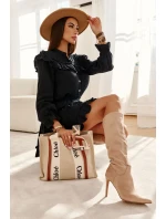 Klasické Semišové černé Boty Na Béžový model 21595587 - Boto