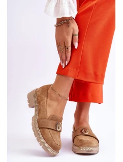 Elegantní mokasíny tmavě béžové semišové model 21613258 - Boto