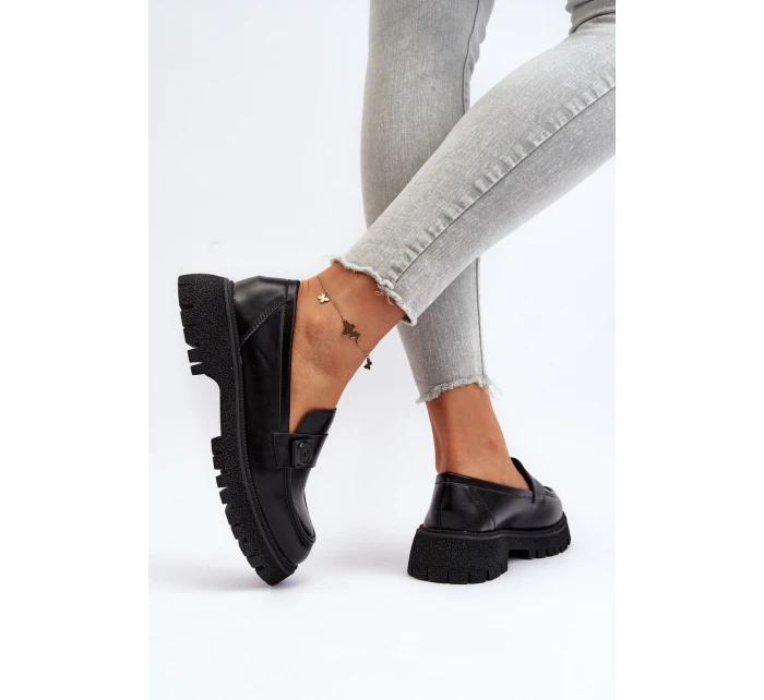 Dámské mokasíny s černým páskem model 21649209 - VINCEZA