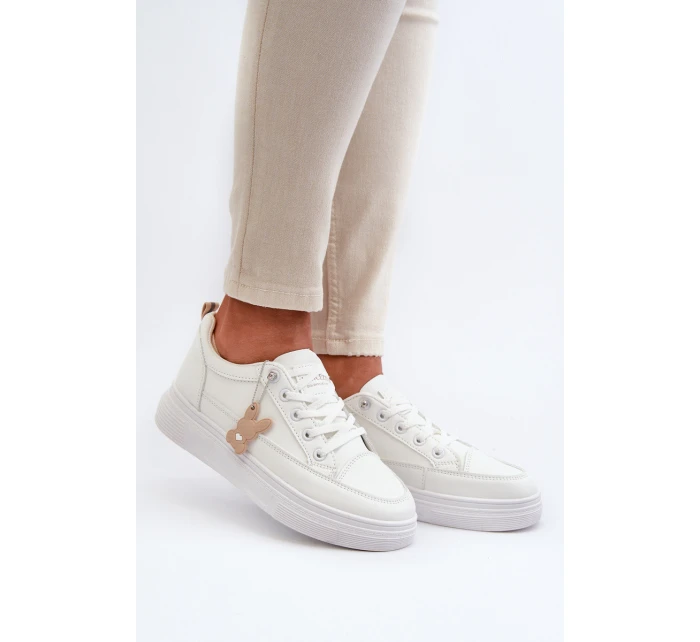 Tenisky Dámské Sportovní Na Platformě S Ozdobou Bílý VINCEZA 13613