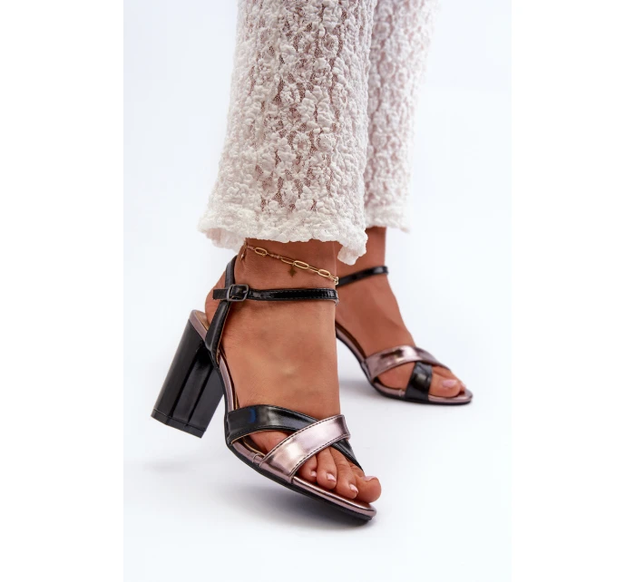 Eko Kožené Sandály Na Podpatku Sloupku Černé Abilica Eko Kožené Sandály Na Podpatku Sloupku Černé Abilica