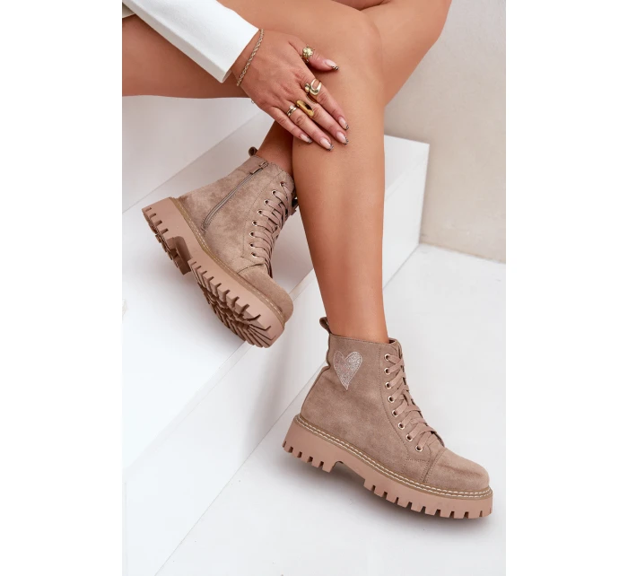 Dámské Botky S Tmavě Béžové model 21680948 - Boto Dámské Botky S Tmavě Béžové model 21680948 - Boto