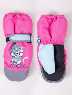 Yoclub Dětské zimní lyžařské rukavice REN-0310G-A110 Pink